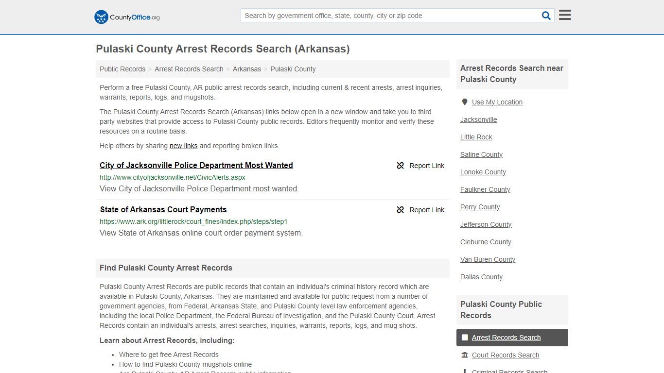 Arrest Records Search - Pulaski County, AR (Arrests & Mugshots)